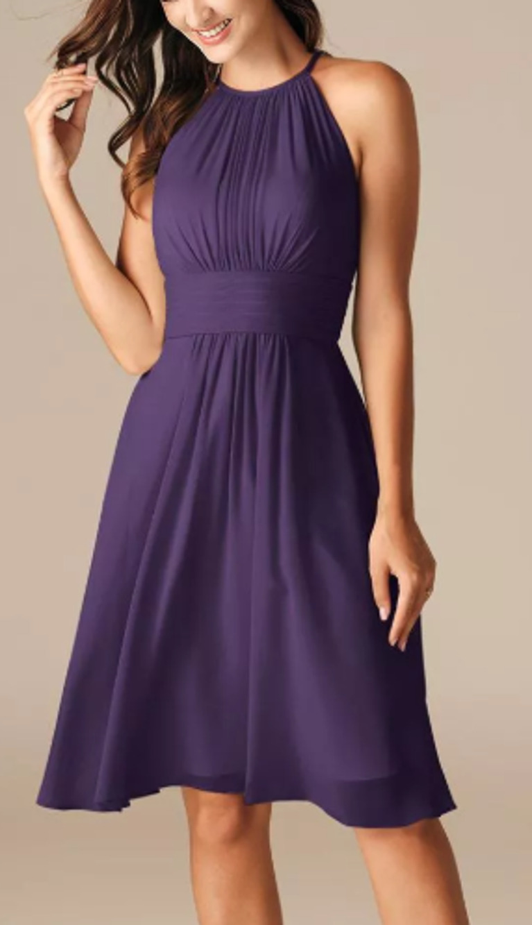 AW BRIDAL sz 8 M regency purple chiffon Leda party bridesmaid dress NEW B29